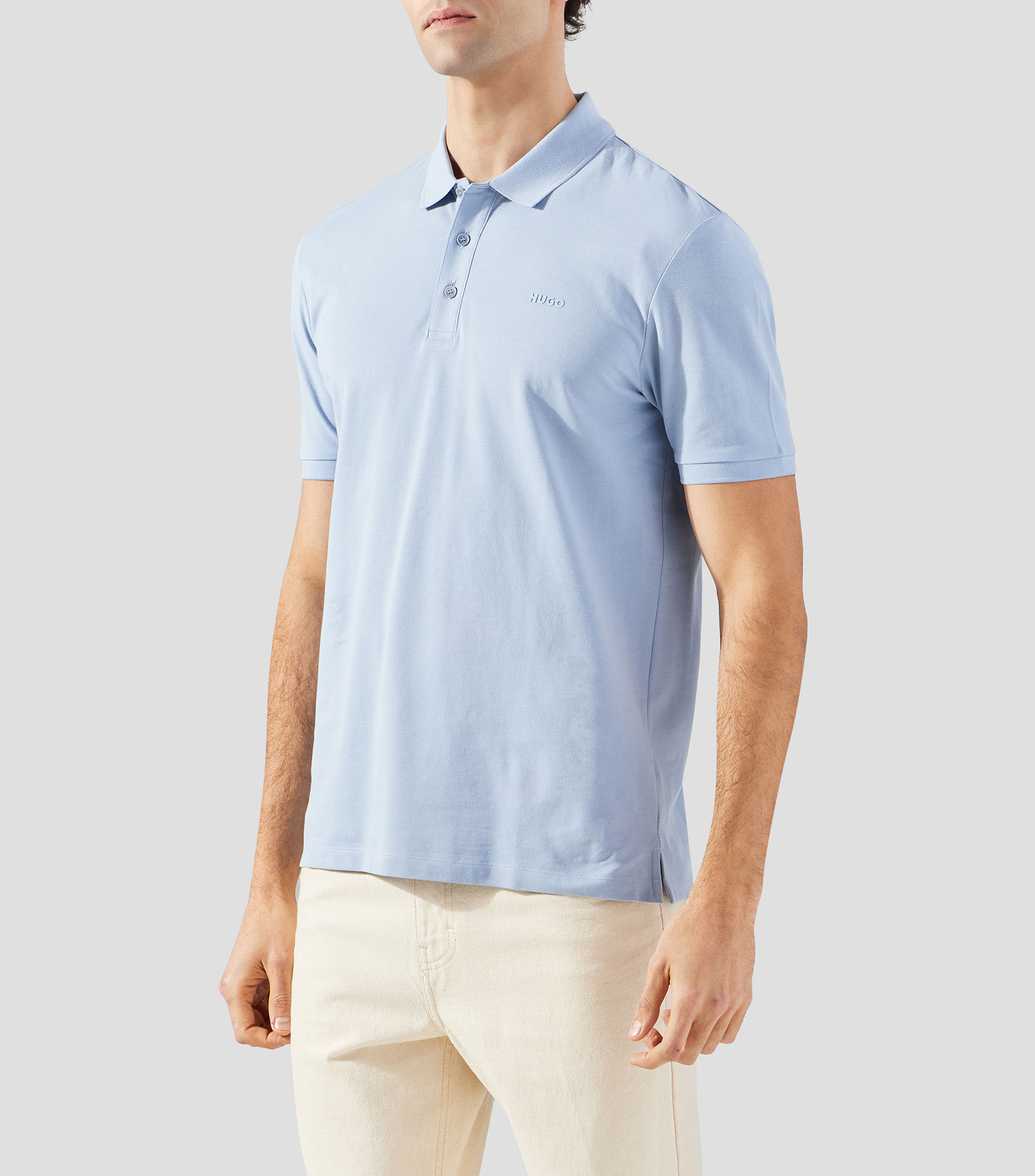 Playera tipo polo manga corta lisa Hombre